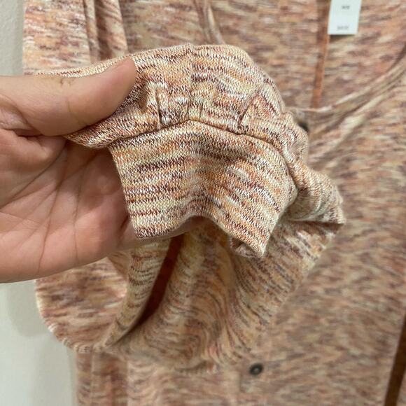 Lane Bryant 18/20 Orange Heather Stretch Knit Faux Button Front Top Plus - Picture 7 of 8